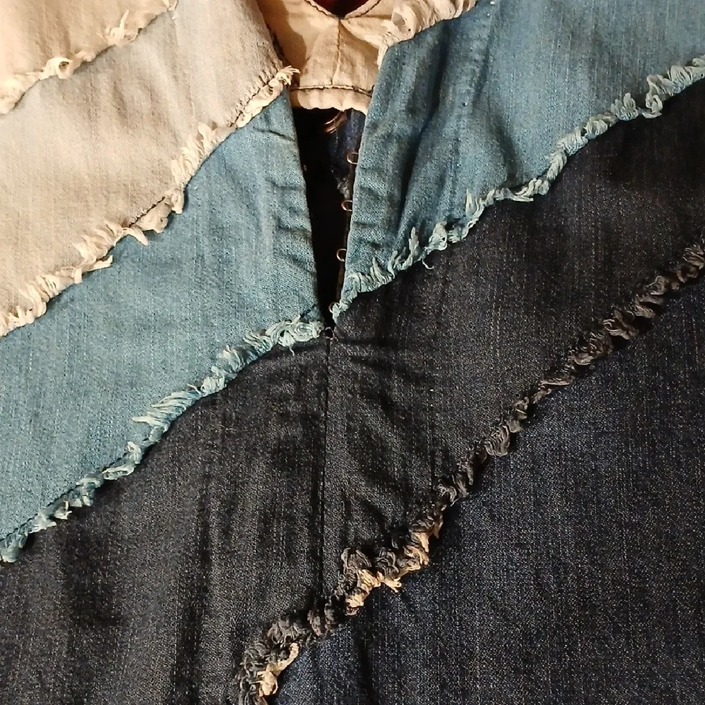 Free People Denim Patchwork Mini Dress - Picture 6 of 10